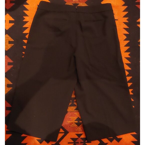 NWOT LOFT Plus Women's Black Cropped Wide Leg Pants Gold Buttons Sides. SZ 16 - Picture 2 of 10
